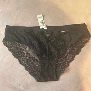 *5/$25* Black Microfibre Lace Panty-NWT